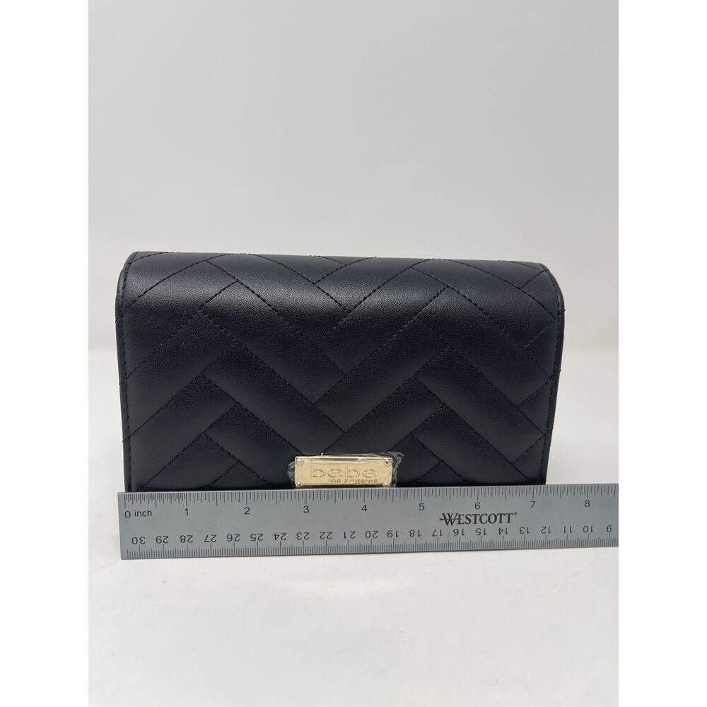 Bebe Sophia Shoulder Crossbody Bag Black Small Purse w/Gold Chain New #2 - Picture 8 of 11